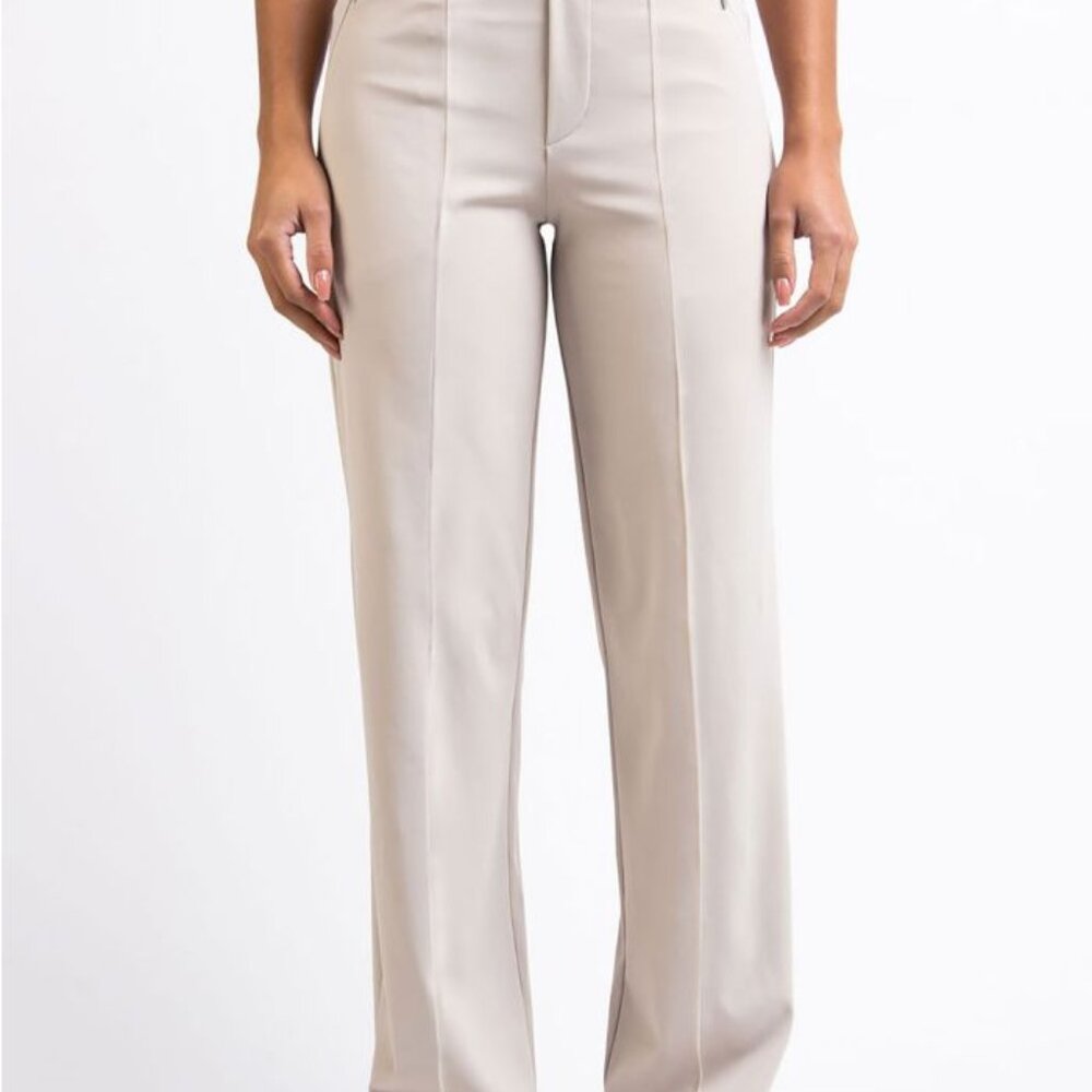 Mad Lady Active Ultra Stretch Suit Pants -  Beige, Size Small X Tall